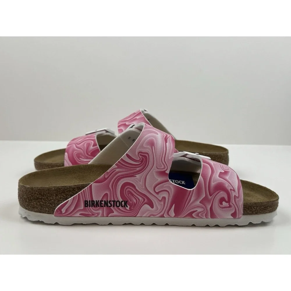 Birkenstock Arizona Birko-Flor Sandals Wmns Size 7 - 38 Twirl Fuchsia Tulip Pink